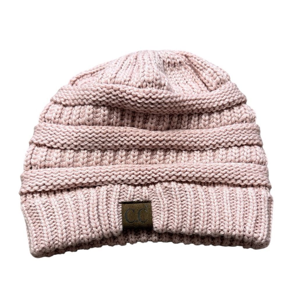 C.C. Dusty Pink Knit Beanie Hat